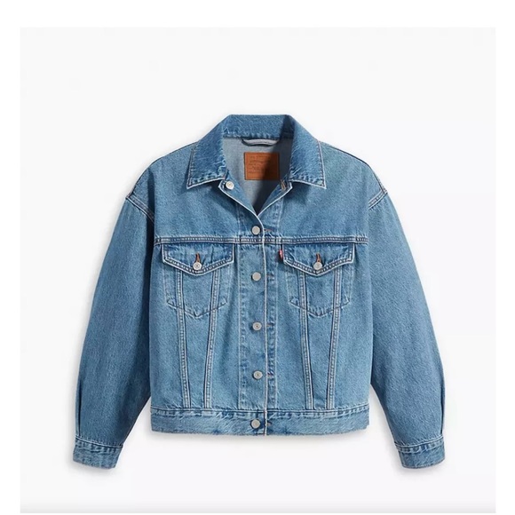 NWT Women's LEVI'S Reversible Oversized Trucker Jean Jacket Size M - Picture 5 of 6
